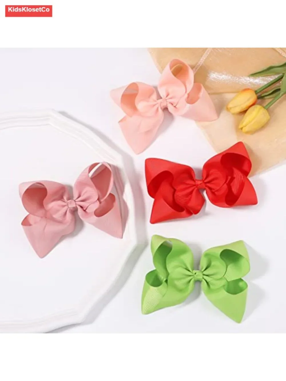 28 Huge Hair Bows with Alligator Clips for Girls Toddlers Teens